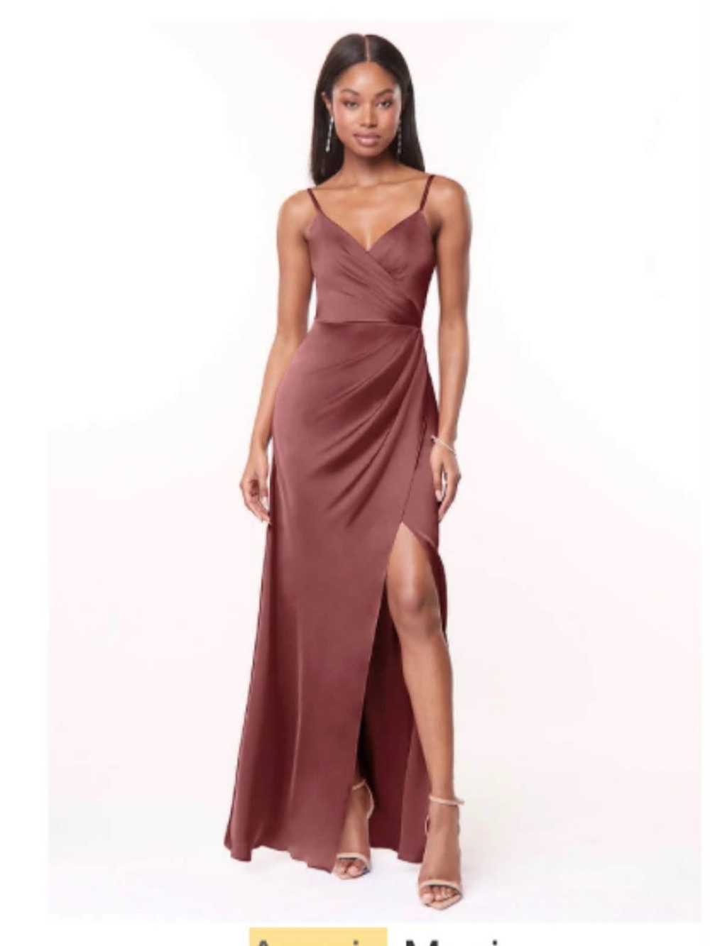 Azazie Amethyst Satin stress Maxi Dress